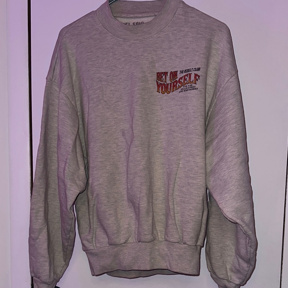 🎲 🔥 Rebel Soul Bet On Yourself Gray Pullover